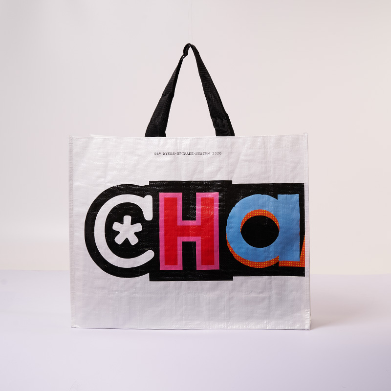 Custom Design Reusable Tote Bag Pp Woven Fabric Laminated Shopping Bags With Logo