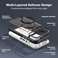 Coque de téléphone transparente antichoc avec aimant puissant, fine et transparente, compatible avec la charge sans fil pour iPhone 18 17 16 15 14 13 Pro