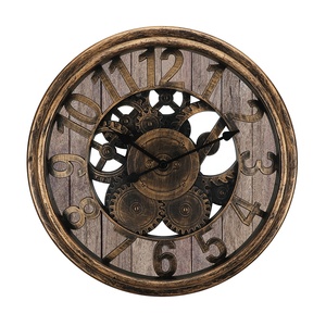 Noiseless silent Contour Chocolate <strong>Grey</strong> Color Decorative CLASSIC Retro <strong>Large</strong> Antique Wall <strong>Clock</strong> - Product Image 3