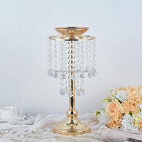 Hersteller-Großhandel: Maßgefertigter hoher goldener Blumenständer aus Acryl, Kerzenhalter, Kristallvase als Tafelaufsatz für Hochzeits- und Eventdekoration