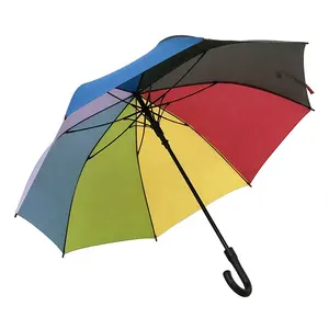 27 Inch Wholesale Bulk Buy Good Prices Large Custom Logo Print Branded Decoration Windproof Straight Rainbow Umbrella for Sale