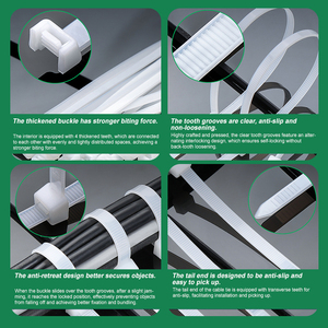 Abrazaderas de <span class=keywords><strong>Cable</strong></span> Autoblocantes de Nylon 66, Fabricante Directo, Abrazaderas de Plástico Ecológicas, Muestra Gratuita y Logotipo Personalizado en el Paquete - Product Image 4