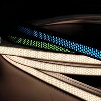 Nouvelle bande néon flexible anti-reflet en nid d'abeille, couleur unique / pixel RVB, bande lumineuse douce pour l'éclairage et la décoration commerciaux