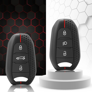 Étui de clé en silicone, porte-clés, <span class=keywords><strong>housse</strong></span> de clé pour <span class=keywords><strong>Peugeot</strong></span> 207 <span class=keywords><strong>208</strong></span> 3008 206 308 508 2008 407 5008 301 pour Citroën C3 C4 C5 Berlingo - Product Image 1