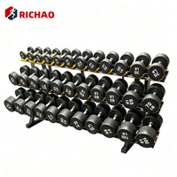 Haltères de musculation commerciaux pour la maison, équipement de gym, poids libres en caoutchouc, 5lbs - 100lbs, haltères ronds