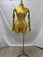 Mannequin femme grande taille en fibre de verre renforcée, style européen et américain, avec hanches généreuses et taille fine, demi-corps