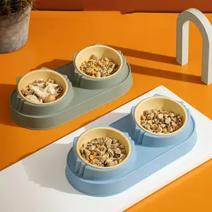 Ciotole Doppie per Animali Domestici, Dispenser di Cibo e Acqua in Acciaio Inox, Accessori per Cani e Gatti - Product Image 1