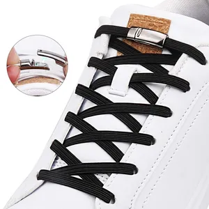 Nuovi prodotti scarpe sportive da uomo senza cravatta lacci elastici pigri con clip con fibbia magnetica in metallo lacci magnetici con chiusura magnetica