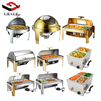 Hotel Restaurant Catering Küchen ausstattung Kommerzielle Party Hochzeit Essen Wärmer Gold Chafing Dish Buffet Set