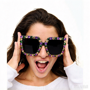 Mardi Gras Edelstein-Sonnenbrillen Mardi Gras Parade-Sonnenbrillen Verzierte Mardi Gras Brillen Mardi Gras Neuheiten <span class=keywords><strong>Mardigras</strong></span> Sonnenbrillen - Product Image 1