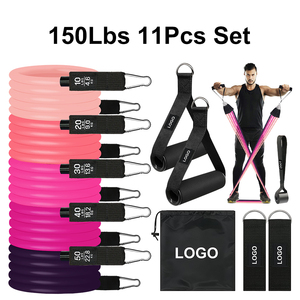 150Lbs 11Pcs Latex Resistance <b>Band</b> Set <b>Workout</b> Expander Ropes Full Body Fitness Training Home Gym - Product Image 1