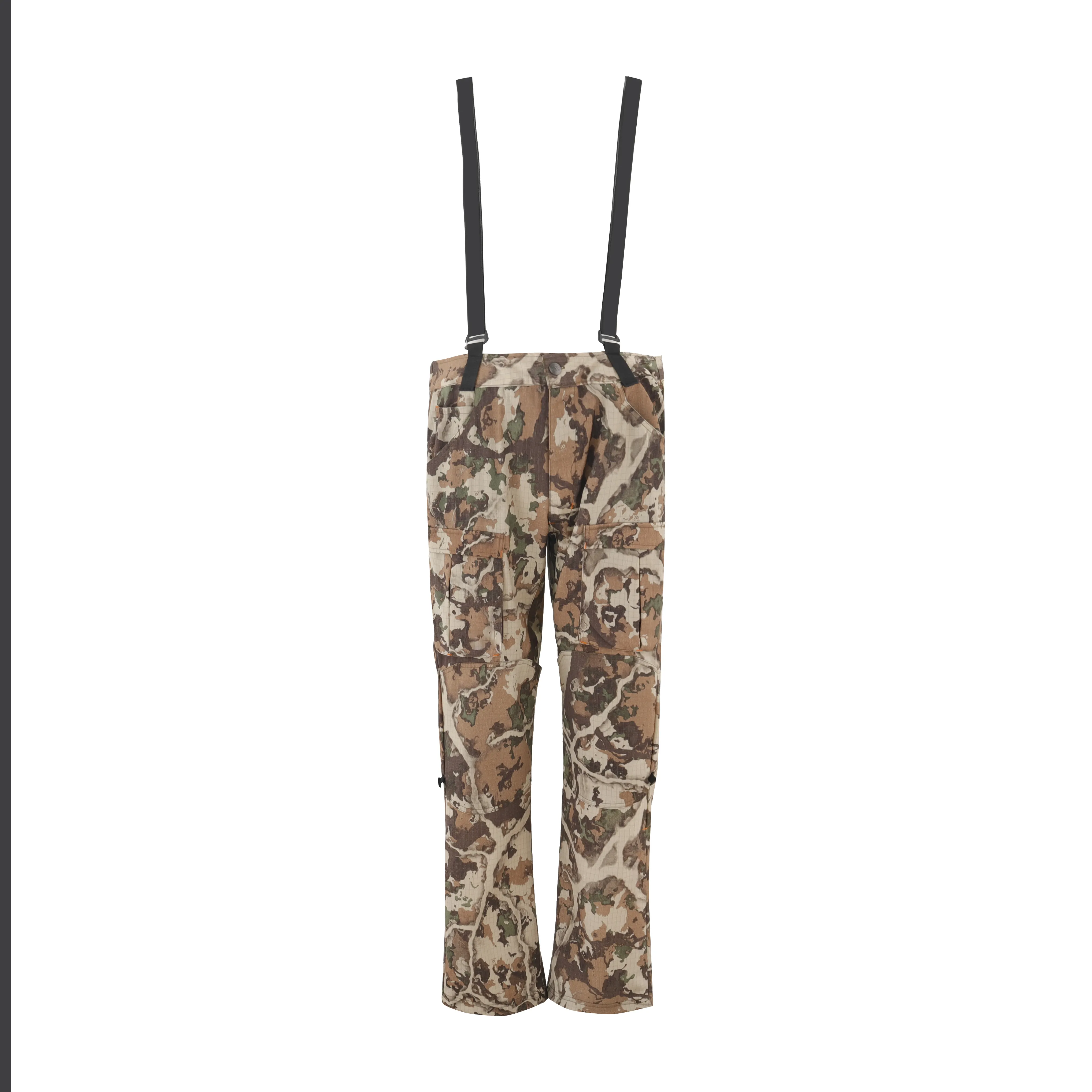 Vente en gros de bavoirs de pêche pantalon de chasse camouflage pour hommes