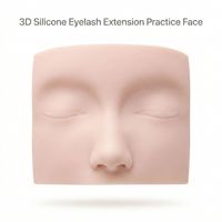 Tête de mannequin 3D pour la formation aux extensions de cils - Petite poupée en PVC pour les écoles et académies de beauté - Outil de pratique des extensions de cils