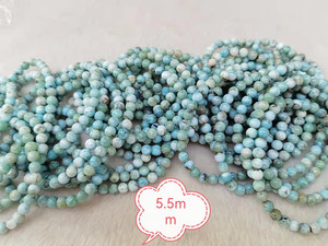 Wholesale Natural Smooth Charm Gemstone <strong>Larimar</strong> Round Shape Loose Beads <strong>Bracelet</strong> for <strong>Jewelry</strong> Making - Product Image 2