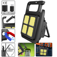 Mini lampe de poche USB Rechargeable COB lampe de travail porte-clés LED pour plein air Camping d'urgence tire-bouchon pêche