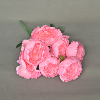 Buket Bunga Peony Sutra 7 Tangkai Warna Ivory Realistis, Laris Manis, Dekorasi Pernikahan & Rumah 40cm, untuk Hari Ibu