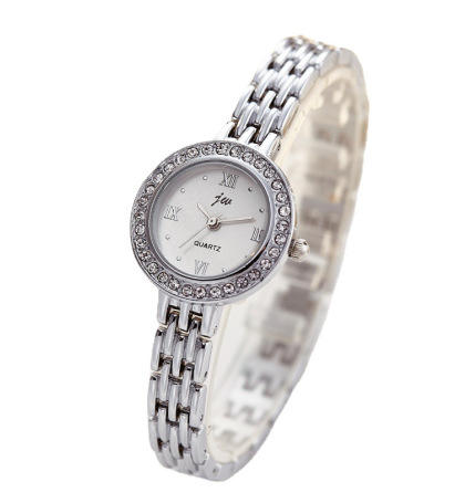 นาฬิกาข้อมือสายสแตนเลสสีเงิน