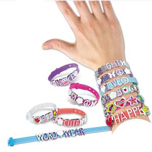 Juguetes Educativos DIY para niñas, pulsera tejida hecha en casa con letras, juguetes educativos - Product Image 5