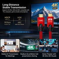 Câble HDMI 4K de 30 mètres en gros d'usine, amplificateur de signal 18 Gbit/s, ARC, coque en aluminium, câble tressé pour HDTV
