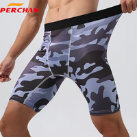 Short de fitness trois-quarts personnalisé pour hommes Pantalon de course respirant à séchage rapide avec impression numérique Technique de teinture unie