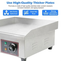 Équipement de cuisine commercial Sizhi OEM, plaque de cuisson plate 1500W, barbecue en acier inoxydable, grill électrique Teppanyaki, 50-300°C, 220-240V