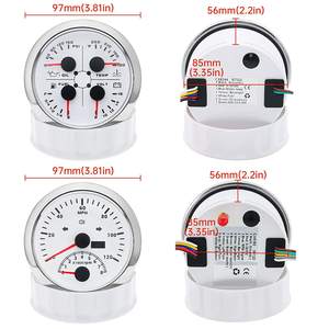 Tachimetro GPS 2 in 1 con Contagiri, Indicatore Livello Carburante, Temperatura <span class=keywords><strong>Acqua</strong></span>, Pressione Olio, Voltaggio 4 in 1 per Auto Barca <span class=keywords><strong>Marina</strong></span> (Bianco) - Product Image 2