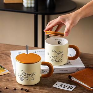 Taza creativa con diseño <span class=keywords><strong>de</strong></span> gato pintada a mano, Taza <span class=keywords><strong>de</strong></span> cerámica, <span class=keywords><strong>regalo</strong></span> <span class=keywords><strong>de</strong></span> cumpleaños <span class=keywords><strong>para</strong></span> hombres, mujeres, uso doméstico, <span class=keywords><strong>desayuno</strong></span>, taza <span class=keywords><strong>de</strong></span> café <span class=keywords><strong>de</strong></span> cerámica - Product Image 6