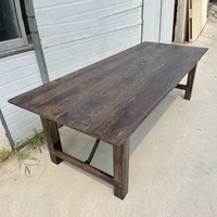 Ensemble de table et chaises de salle à manger rectangulaire pliable en bois massif et bambou de style européen moderne avec pieds en fer, mobilier de maison 6 places