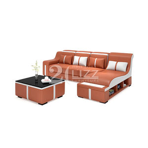 وصل حديثًا أثاث غرفة المعيشة <span class=keywords><strong>Lisa</strong></span> جلد صغير مقطعي مع كرسي مقوس الشكل - Product Image 3