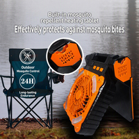 Ventilateur de camping solaire LED pliable, portable, 6 pouces, 4 vitesses, rechargeable par USB, anti-moustiques