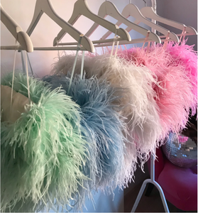 Écharpe en plumes d'autruche colorées 1 plis pour décoration de fête à domicile, carnaval, Noël, accessoire de costume, robe de danse, DIY - Product Image 2