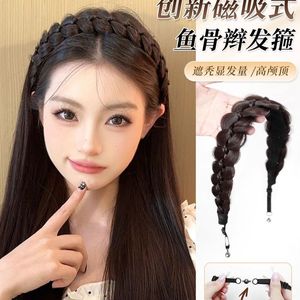 Diadema con trenza de cola de pez, clip magnético para peinado de princesa, para mujer, aumenta el volumen del cabello, moldea el rostro - Product Image 1