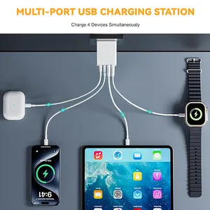 جديد 2024 شاحن حائطي USB Type C شحن سريع للغاية Us Eu 35w Pd محمول شاحن حائطي Iphone