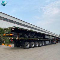 Semi-Remorque Plateau Porte-Conteneurs Neuve Personnalisée en Usine, 2, 3 ou 4 Essieux, 12m, 13m, 14m, Charge Utile 40t-100t, à Vendre