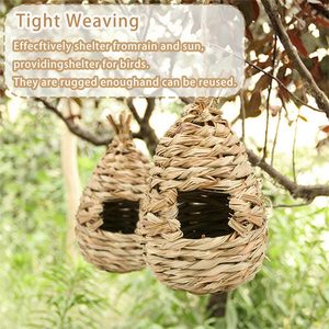 Casetta per Colibrì a Forma di Erba Naturale ed Ecologica, Intrecciata a Mano, Gabbia per Animali da Giardino, Patio e Prato - Product Image 2