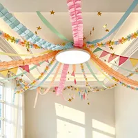 Guirlande en papier de 40 m/130 pi, serpentins en crêpe double face à paillettes, décorations pour mariage/anniversaire, vente en gros