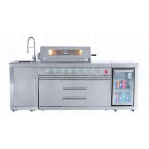 Barbecue extérieur moderne en acier inoxydable écologique, îlot <span class=keywords><strong>de</strong></span> <span class=keywords><strong>cuisine</strong></span> modulaire pour appartement et villa - Product Image 1