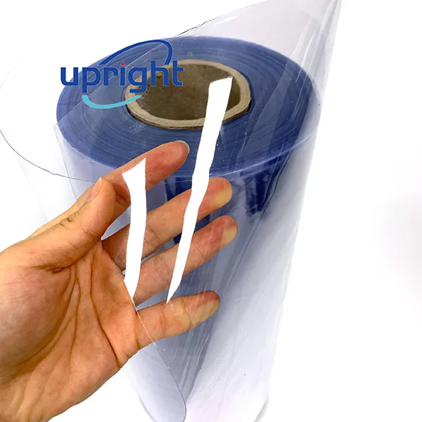 Rollo de película de PVC rígido de plástico transparente de bajo precio de fábrica china vertical para caja de cosméticos