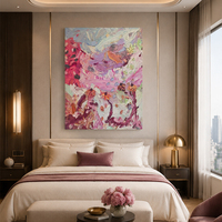 Peinture à l'huile peinte à la main, abstraite, pastel, florale, sur toile, taille personnalisée, vente en gros, décoration murale pour hôtel et maison