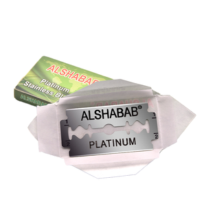 Cuchilla de Afeitar Profesional de Acero Inoxidable con Mango de Goma, 10 Piezas en una Caja - Product Image 1