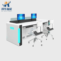 Console de contrôle en métal durable avec plateau compact en stratifié pour salle de commande et de contrôle