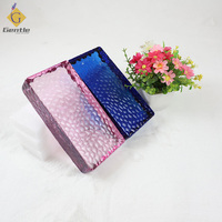 Khusus untuk Lobi, Kaca Bata Permukaan Sarang Lebah Warna Pink, Kaca Bata Dekoratif, Kaca Bata Dinding