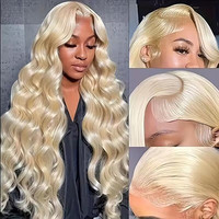 Perruques en cheveux humains blond miel 613, 13x6 HD, transparentes, ondulées, avec dentelle frontale