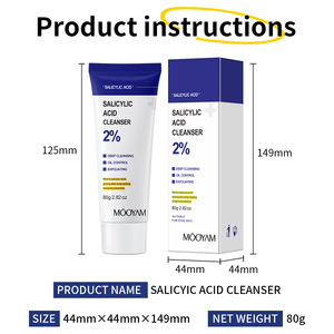 Hot-Bán 80G Tự Nhiên Da Mặt Sữa Rửa Mặt, Làm Sạch Sâu, Kiểm Soát Dầu, Tẩy Tế Bào Chết Salicylic Axit Sữa Rửa Mặt - Product Image 4