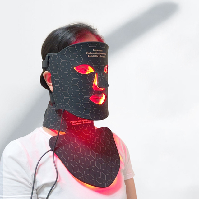 Wholesale Custom Logo Flexible Skin Care Silicone Facial Mask LED Light Therapy Face Mask