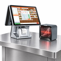 Kiosque de paiement de 15,6 pouces, kiosque de commande automatique dans les restaurants, terminal de point de vente, numéro de commande, kiosque interactif mural en libre-service