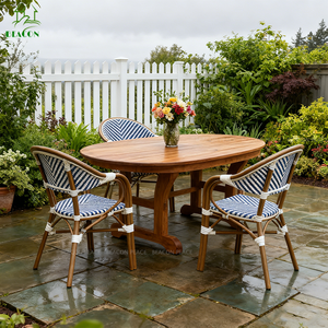 Poltroncina Impilabile in Stile Francese <span class=keywords><strong>Sedia</strong></span> <span class=keywords><strong>da</strong></span> Pranzo Arredo Moderno in Alluminio <span class=keywords><strong>Sedia</strong></span> <span class=keywords><strong>da</strong></span> Bistrot in Rattan Plastico per Caffetteria e Ristorante all'Aperto - Product Image 3
