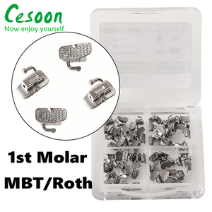 Tube buccal orthodontique <span class=keywords><strong>dentaire</strong></span> <span class=keywords><strong>pour</strong></span> 1ère <span class=keywords><strong>molaire</strong></span>, monobloc adhésible, non convertible, Roth MBT 0.022, hygiène buccale - Product Image 4