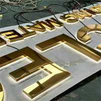 Enseigne publicitaire commerciale DakeSign Factory OEM personnalisée en métal électroplaqué 3D avec logo LED éclairé IP65 pour magasin de détail