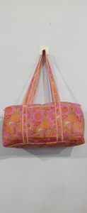 Bolso de lona acolchado de algodón hecho a mano en India, cómodo, para mujer, informal, de viaje, de fin de semana, con cremallera, para compras, de hombro - Product Image 2